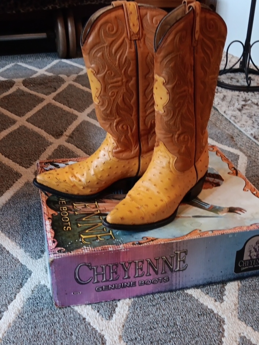 Women's Two-Tone Brown and Yellow Western Cowboy Boots